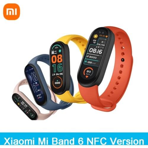 Xiaomi Mi Band 6 NFC Smart Bracelet 1.56"AMOLED Screen MiBand 6 Heart Rate Fitness Traker Bluetooth 5ATM Waterproof Wristband