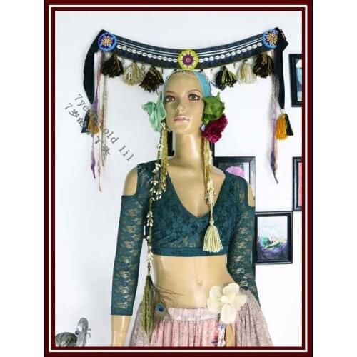 Belly Dance Top Ats tribal Belly Dance top Lace Choli Drop Short Sleeve Top Womens Belly Dance Costume DDN01-06