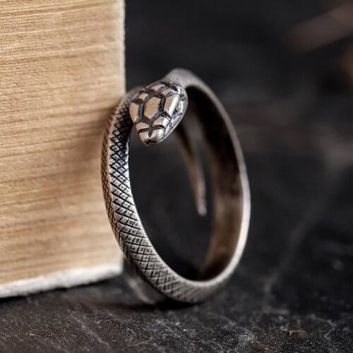 Vintage Snake Rings for Women Men Hip Hop Jewelry Antique Wedding Band Engagement Jewelry Open Jewellery Size Adjustable