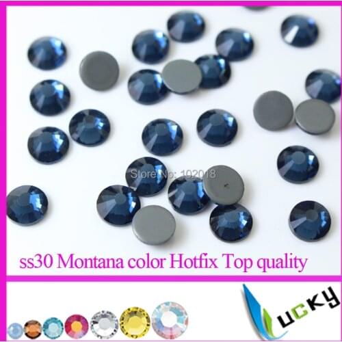 Top quality DMC Rhinestones!288pcs Montana color Hot-fix Flat back Crystal strass copy swarov 2038 for Motif Glitter