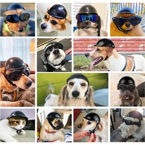 D0LD Dog Cat Safety Ridding Motorcycle Bike Hat Helmet Hat for Sun Rain Protection Outdoor Activities Safety Helmets