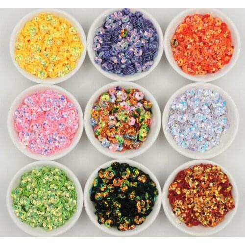 10g 8mm Cup Plum Shape Sequin For Craft 3D Blossom Flower Sequins Paillettes Wedding Decro Women Dress DIY Sewing Accessories