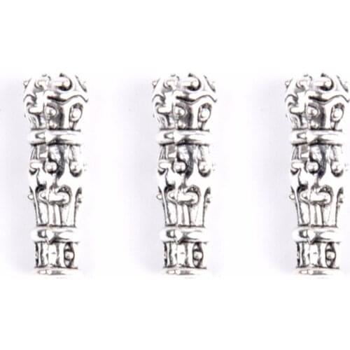 10PCs Antique Silver Plated Tube Connector Beads For Jewelry Making 7*23mm Metal Spacer Beads Diy Accessories