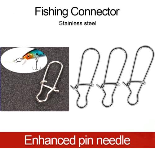 100Pcs Fishing Snaps Fast lock Clips Stainless Steel Size 00-8 Safety Connector for Fishing Lures Hooks Accessories