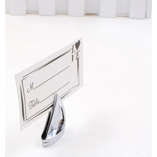 200pcs/lot Sail Boat Silver Beach Theme Place Card Holders Wedding picture name frame wedding supplies table number cards clips