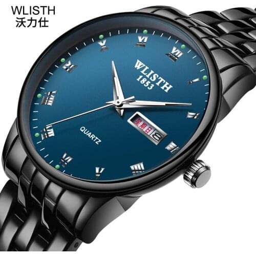 2020 New Watches Men Luxury Brand WLISTH Luminous Men Sports Watches Waterproof Full Steel Dress Fashion Date Quartz Mens Watch