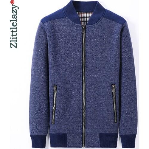 2020 thick fashion knitted cardigan sweater men coats winter jacket zipper mens sweaters cardigans sweatershirt pocket clothes