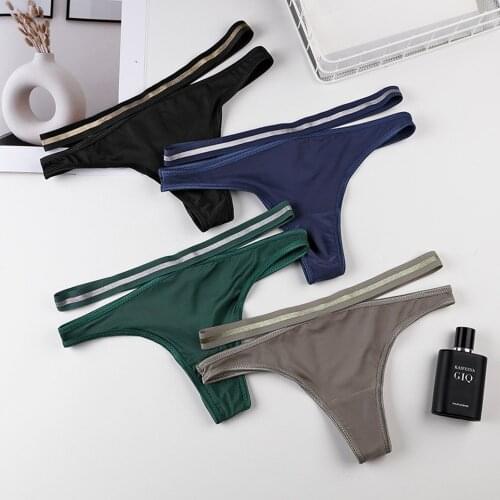 3Pcs Woman Sexy Panties G-String Seamless Bandage Underwear Thong Tanga Female Exotic Low Waist Hollow Out Underpants