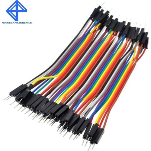 40pcs/lot 10cm 2.54mm 1pin Male to Male jumper wire Dupont cable for Arduino