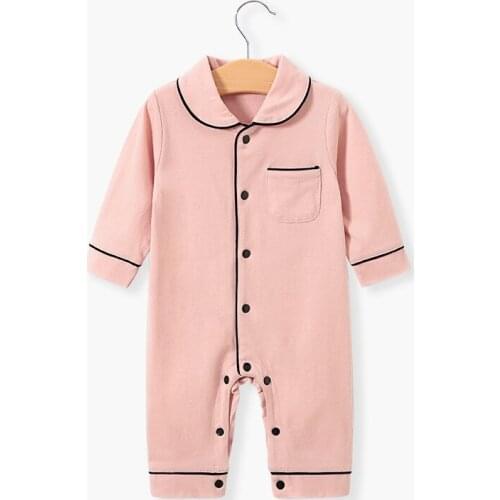 Baby Unisex Autumn Pajama, Lapel Long Sleeves Button Open One-Piece Nightgown for Toddler Girls, Boys 2021 New