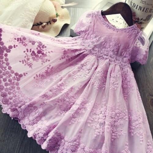 Kids Dresses For Girls Mesh Lace Dress Princess Party Dresses Xmas Costume Party Dresses Childrens Dress Beach Style Clothing