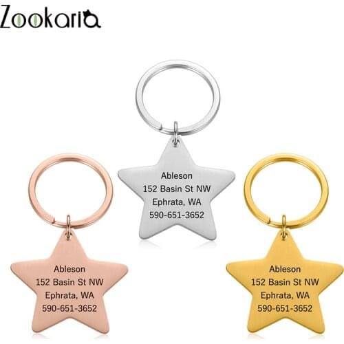 Cat Dog Pet ID Tag Dog Anti-lost Collar Pet Charm Pet Name Pendant Pentagram Necklace Collar Puppy Cat Collar Accessory