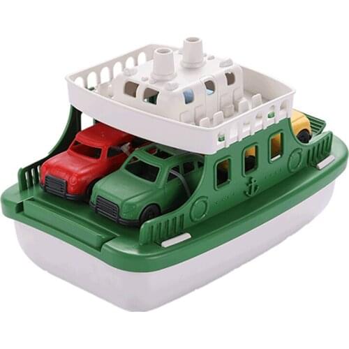 Boat Bath Toys for Toddlers with 4 Cars Toys Inertial Ocean Transport Ship Model Bath Toys for Toddlers 1-3