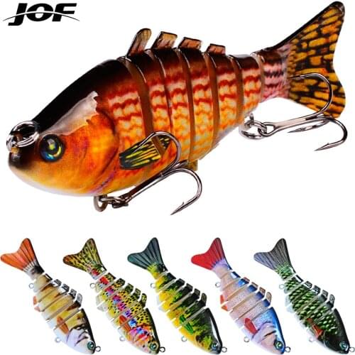 JOF 1PCS Fishing Baits Trolling Swim Minnow Wobbler Multi-section Hard Bait 100mm12g Artificial Crankbait Jerk Bait Fishing lure