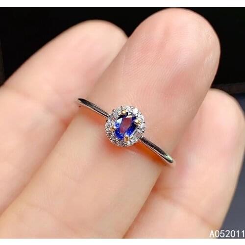 KJJEAXCMY fine jewelry natural sapphire 925 sterling silver lovely new gemstone women ring support test hot selling