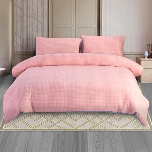 King Duvet Cover Set With 2 Pillow Shams Super Soft and Comfortable Luxurious Lycra Knitted Cotton Comforter Cover Set Pink