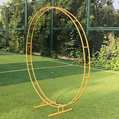 Wrought Iron Metal Circle Frame Wedding Props Party Background Decoration Ring Double Rod Flower Stand Wedding Decoration