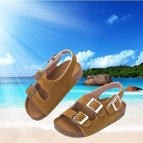 2021 summer 3-12 years old boy slippers Velcro female baby sports fashion sandals beach shoes non-slip breathable