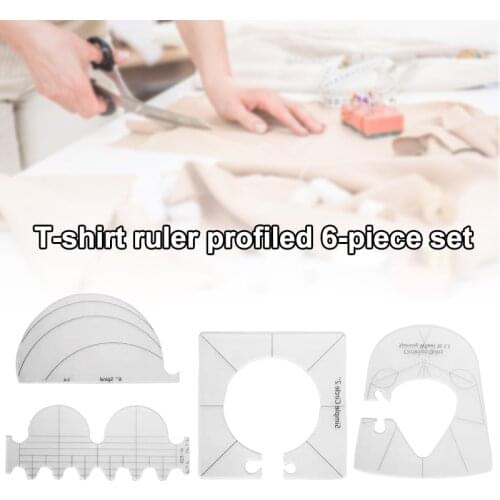 6pcs/set T-Shirt Alignment Ruler Craft Ruler with Guide Tool for Fashion Design Drawing Template Craft Tool Sewing GDeal