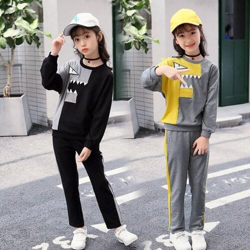 Fashion Girls Clothes Set Teen Girls Tracksuit Spring Autumn Long Sleeve 2pcs Children Clothing Suit Girl Sets 4 6 8 10 12 Years