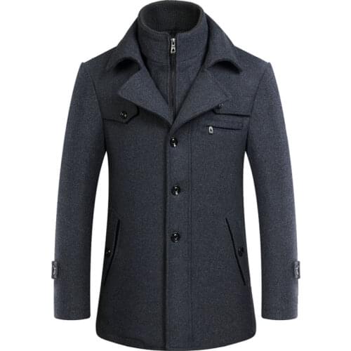 Fashion Mens Coats and Jackets Male One Piece Blazer Top Wool Blends Men Jacket Winter Smart Casual Coat Solid Casaco Masculino