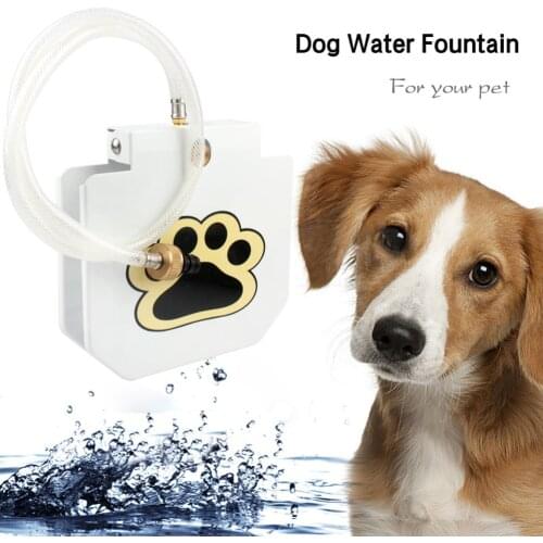 Nicrew Outdoor Automatic Dog Water Fountain Pedal-lift Dog Drinking Feeder Stainless Steel Pets Step On Plate Pet Toy For Drinki