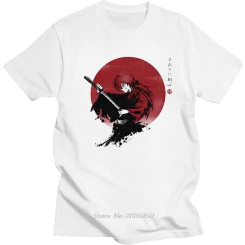 Rurouni Kenshin T Shirt Men Short Sleeve Leisure Anime Manga Himura Kenshin Swordsman Samurai X Tshirt Cotton Fans Tee Top Gift