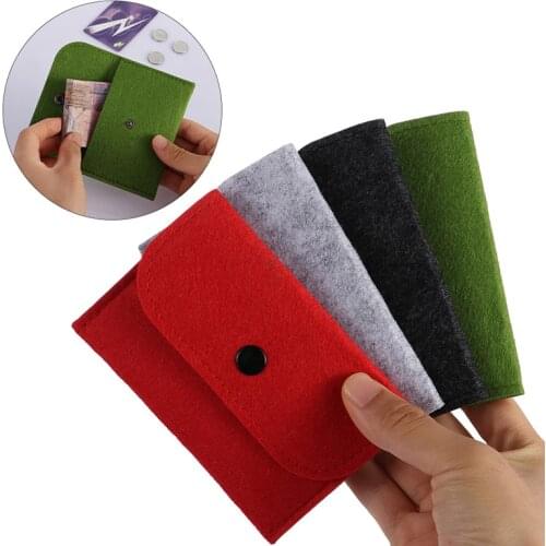 Thin Wallet Felt Mini Coin Purse Bag Organizer Purse Bag Business Card Holder Storage Carrying Case Pouches for USB Power