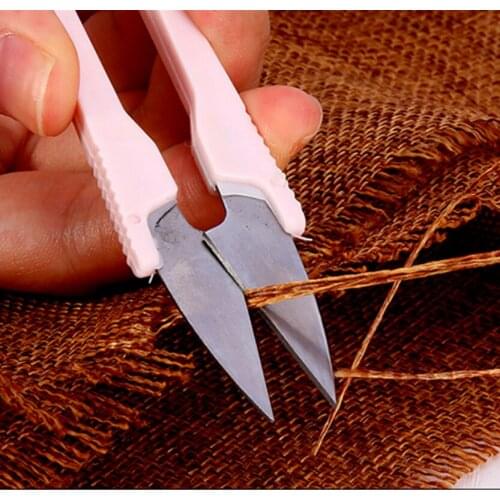 Stainless Steel U Thread Scissors Yarn Shears Cutting Sewing Scissors Cross Stitch Clothing Tailor U-cut Head Shear DIY Supplies