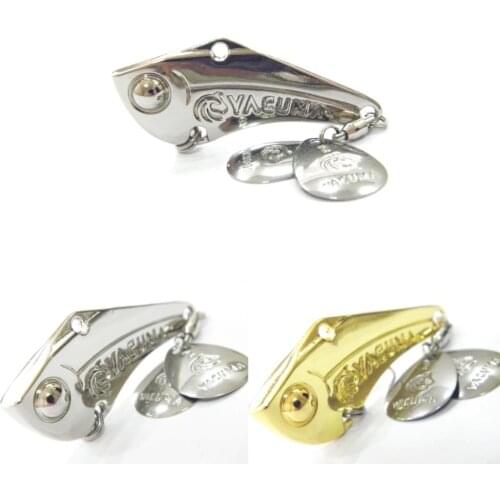 WLure 7g 14g 18g Yacuma a GT-BIO Brand Silver Gold Plating with 2 pieces Spin Spoons Slow Retrieve Sinkto Bottom Fishing Lure SP