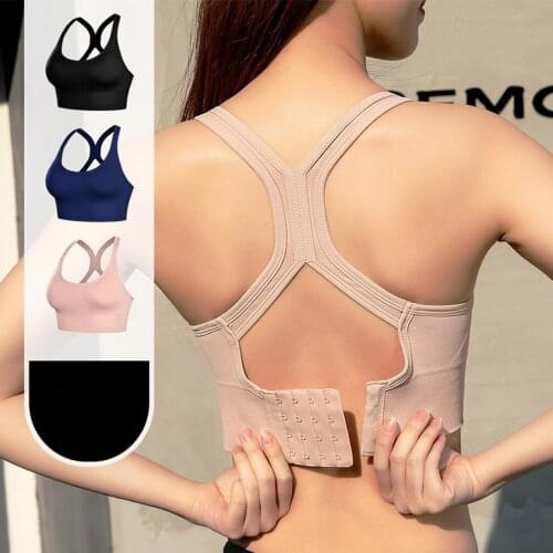 Women Bras Breathable Sports Bra Anti-sweat Shockproof Padded Sports Bras Yoga Dancing Workout Running Training Beauty Back vest