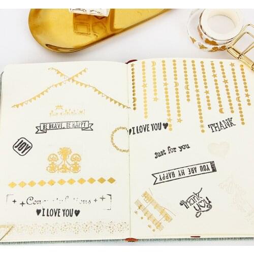 1pcs Gilding series Washi tape Japan PDA stickers star flag European border 0. 8 / 1.5 / 3 / 4cm * 5