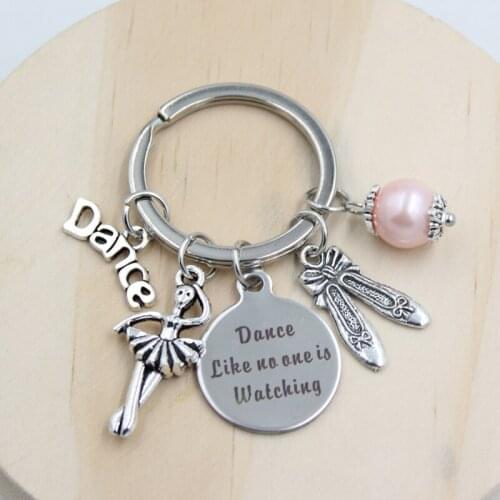 10PCS New Arrival Stainless Steel Key Ring Dance Ballerina Key Chain Keyring Dance Ballet Ballerina Gifts Jewelry