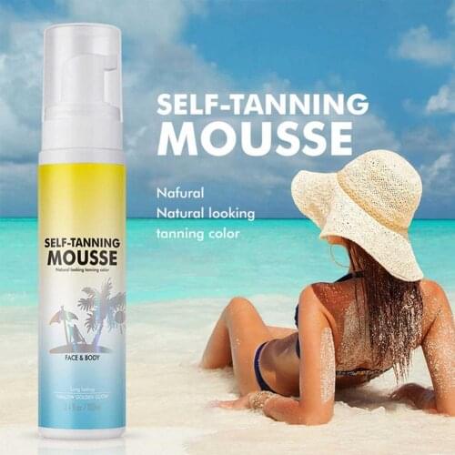 100ml Bronzer Tanning Mousse Cream Moisturizing No Streaks Self Tanning Mousse Fast-dry Instant Fake Tan Sunless Tanning Lotion