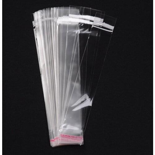 1000pcs/lot 265x40mm (10.43"x1.57") Clear Rectangle Self-Adhesive OPP Cellophane Bags Card Display Pouches Jewelry Packaging
