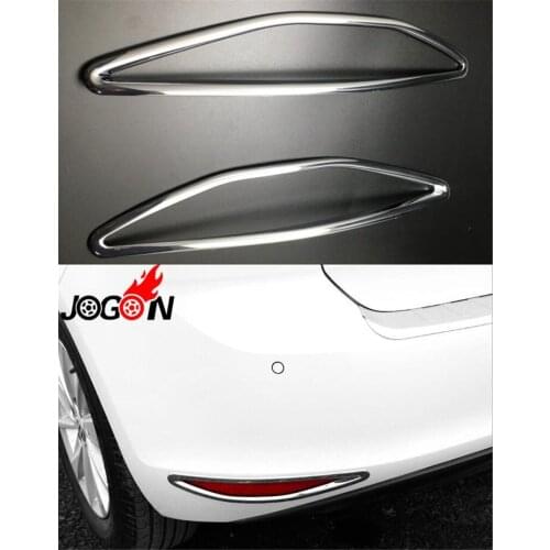 2pcs ABS Chrome Rear Fog Light Lamp Stripe Decorative Trims Cover For VW GOLF 7 MK7 2014-2017