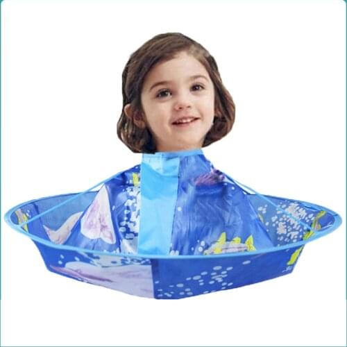 2021 Fashion Cute Cartoon Collapsible Kids Barber Cape Boy Girl Hair Cutting Cape Gown Hairdresser Children barber accessories