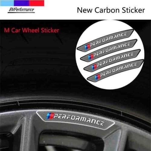 4pcs New Carbon Fiber M Power Car Wheel Sticker For Bmw F47 F25 F97 F26 F15 F85 F16 F86 M3 M4 M5 X3 X4 X5 X6 X2 X7 G07 M3 M4 M5