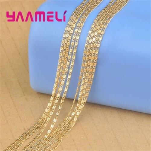 Free Fast Shipping 5PCS Lot 20" Yellow Gold Filled Jewelry Findings Flat S Link Necklaces Chain For Pendant Stamp
