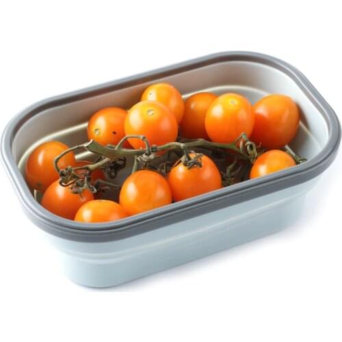 850ml Folding Silicone Lunch Box With Spoon Portable Food Container Storage Picnic Silicone Fold Lunch Box Eco-Friendly