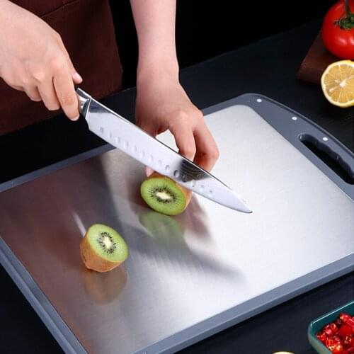 Antibacterial Anti-mildew Double Sided Cutting Boards 304 Stainless Steel Chopping Block Chopping Board Vegetable Meat Tools
