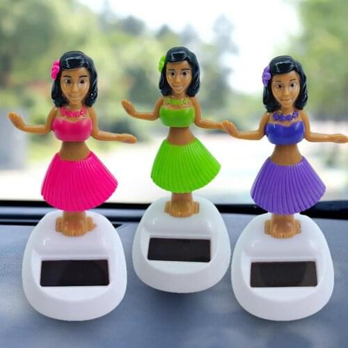Car Ornament Solar Dancing Beach Girl Automatic Swing Car Interior Styling Dashboard Decor Girls Accessories Toy Gifts