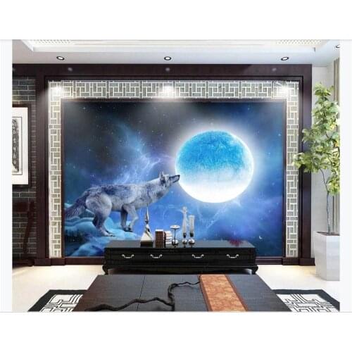 Photo Custom Fantasy Space Moon Wall Stickers Mural Starry Sky Wallpaper Home Decor For Living room Bedroom TV background wall