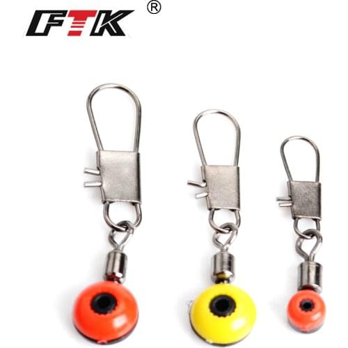 FTK 1 Pack L M S 5PC/lot Bearing Fishing Swivel With Coast Look Snap Fishing Hook Lure Connector Terminal Fishing Tackle