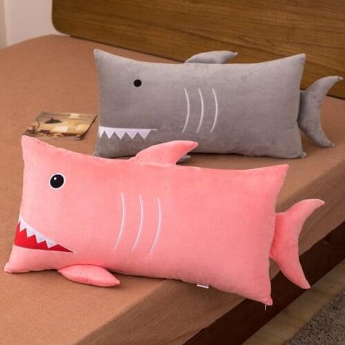 80 / 100 / 120cm Cute Soft Long Shark Pillow Plush Stuffed Toy Animal Home Decoration Childrens Birthday Gift