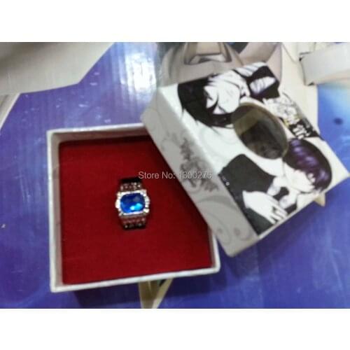 Cartoon cosplay Kuroshitsuji Black butler Ciel Phantomhive Cosplay Ring 3 kinds of styles Metal Accessories ring High quality