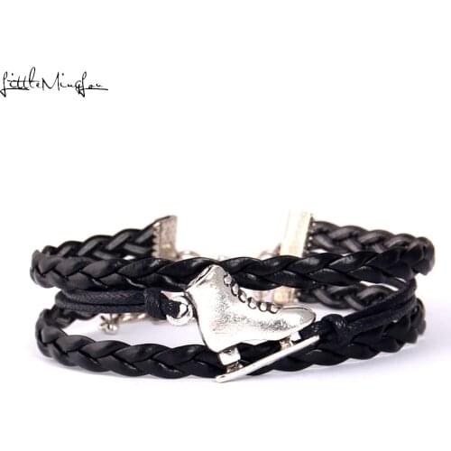 Little Minglou skating bracelet Hobby skating shoes charm men bracelets & bangles for women jewelry best friends gift