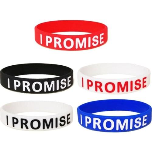 5Pcs Assorted Colors I Promise Silicone Sports Wristband Bracelets Kit Lovers Matching Set Valentine Gift Unisex Jewelry