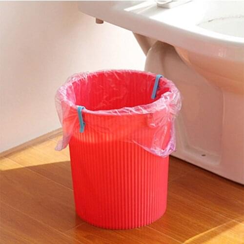 New 2pcs/pack Household Trash Can Junk Edge Bag Clip Waste Bin Dustbin Clip Wastebaskets Food Storage Bag Clips Kitchen Gadgets