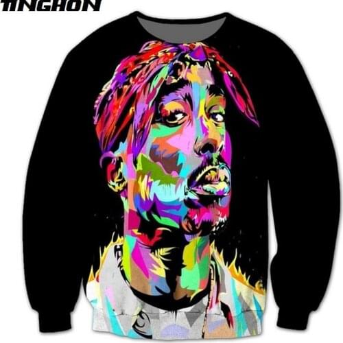 New Fashion Womens/Mens Colorful Tupac Funny 3D Print Crewneck Sweatshirt Jumper Women/Men Fashion Clothing S-7XL